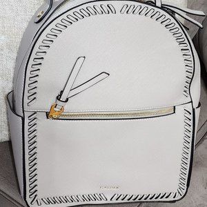 CALPAK Kaya Faux Leather Round Backback stone